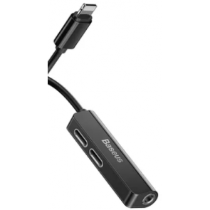 BASEUS adapter HF for Apple Lightning 8-pin to 2x Apple Lightning 8-pin + Jack 3,5mm (female) L52 CALL52-01 black