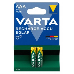 VARTA επαναφορτιζόμενες μπαταρίες λιθίου Solar, AAA, 550mAh, 1.2V, 2τμχ