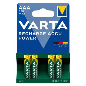 VARTA επαναφορτιζόμενες μπαταρίες λιθίου, AAA, 550mAh, 1.2V, 4τμχ
