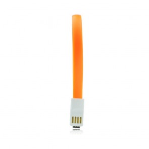 USB Cable with magnet  - micro USB universal 20 cm orange