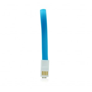 USB Cable with magnet  - micro USB universal 20 cm blue
