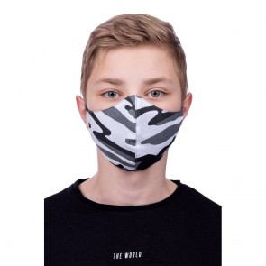 Profiled face mask for kids 8-12 - white como