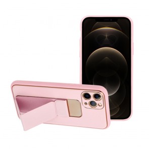 Forcell LEATHER Case Kickstand for IPHONE 12 PRO MAX  pink