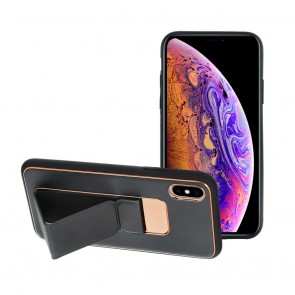 Forcell LEATHER Case Kickstand for IPHONE X black