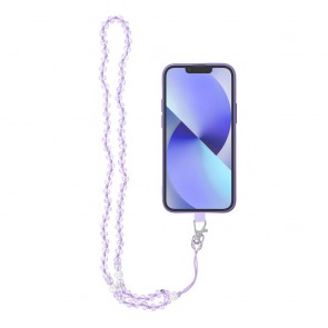 CRYSTAL DIAMOND pendant for the phone / cord length 74cm (37cm in the loop) / on neck - purple