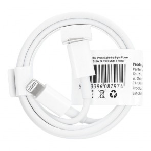 Cable Type C for iPhone Lightning 8-pin Power Delivery PD18W 2A C973 white 1 meter