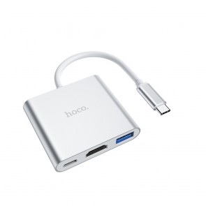 HOCO HUB HB14 Easy use Type C adapter (Type C to USB3.0 + HDMI+ Power Delivery PD67W)