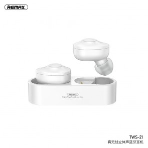 REMAX bluetooth earphones TWS-21 with docking station white
