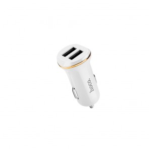 HOCO car charger double USB port 2,1A Z1 white