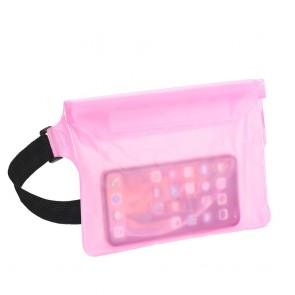 Waterproof bag for mobile phone with belt clip - rose