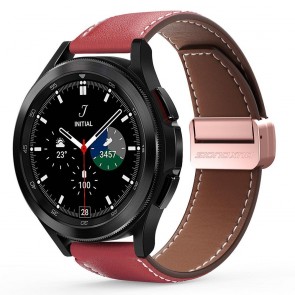 DUX DUCIS YA - genuine leather strap for Samsung Galaxy Watch / Huawei Watch / Honor Watch (22mm band) red