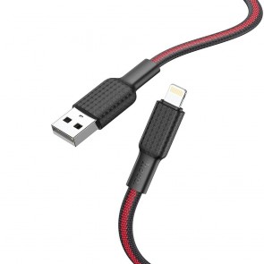 Hoco cable USB  to iPhone Lightning 8-pin 2,4A Jaeger X69 1m black red