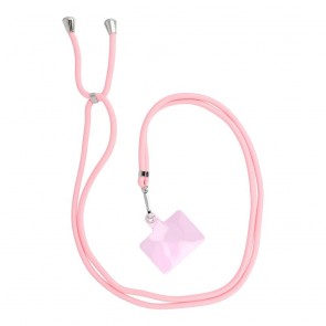 SWING pendant for the phone with adjustable length / cord length 165cm (max 82.5cm in the loop) / on the shoulder or neck - lite pink