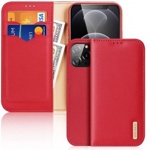DUX DUCIS Hivo - Leather Wallet Case for Apple iPhone 13 Pro Max czerwone