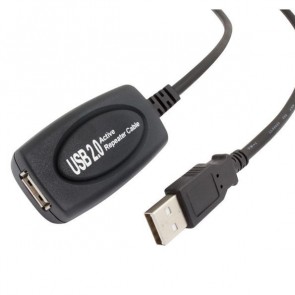 POWERTECH καλώδιο USB 2.0 σε USB female με ενισχυτή, 5m, Black