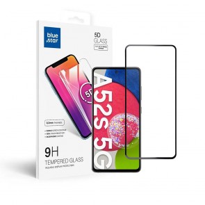 Tempered Glass Blue Star  - Samsung A52/52s 5G/LTE Full Face (full glue with frame/small size) - black Tempered Glass Blue Star