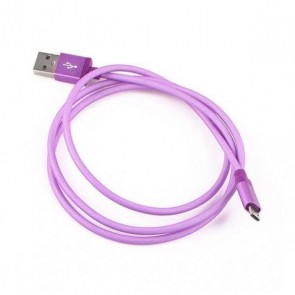 Μεταλλικό Καλώδιο ΟΕΜ USB σε micro USB (Μώβ) 