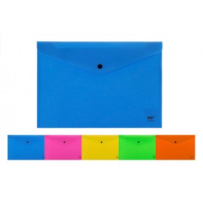 MP πλαστικός φάκελος Α4 με κούμπωμα PC005, 33x23cm, διάφορα χρώματα