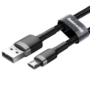 BASEUS cable USB Cafule to Micro 2,4A CAMKLF-AG1 1m Gray-Black