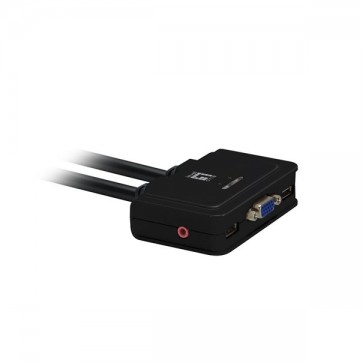 LevelOne KVM-Switch 2 PC VGA+USB+Audio Compact 0,9,m